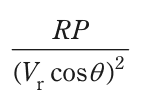 RP／(Vr cosθ)² を表す式