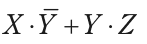 X·Ȳ＋Y·Z を表す論理式（Yに上線の否定）