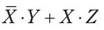 X̄·Y＋X·Z を表す論理式（Xに上線の否定）