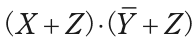 (X+Z)·(Ȳ+Z) を表す論理式(Yに上線の否定)