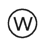 円の中に W の字