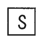 四角の中に S の字