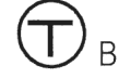 丸の中にTの字がある記号の右下に傍記B