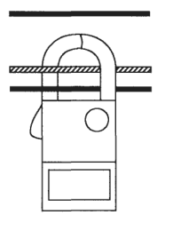横に並ぶ3本の電線のうち，黒い電線1本はクランプの外の上方にあり，中性線と黒い電線1本の計2本がクランプの輪の中を通る