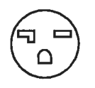 円の中に左の穴が横長で右端が下に折れたL字形,右の穴が横長,その下に上が丸く下が平らな穴がある