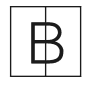 四角の中にBの字があり，四角の中央に縦線が1本ある図記号
