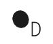 黒く塗りつぶした円の右下にDの字